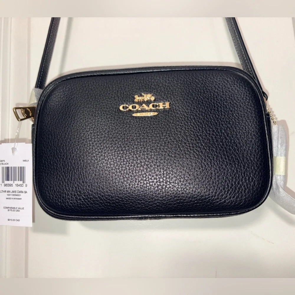 NWT Coach Mini Jamie Camera Bag in Black Pebble Leather - Picture 16 of 16